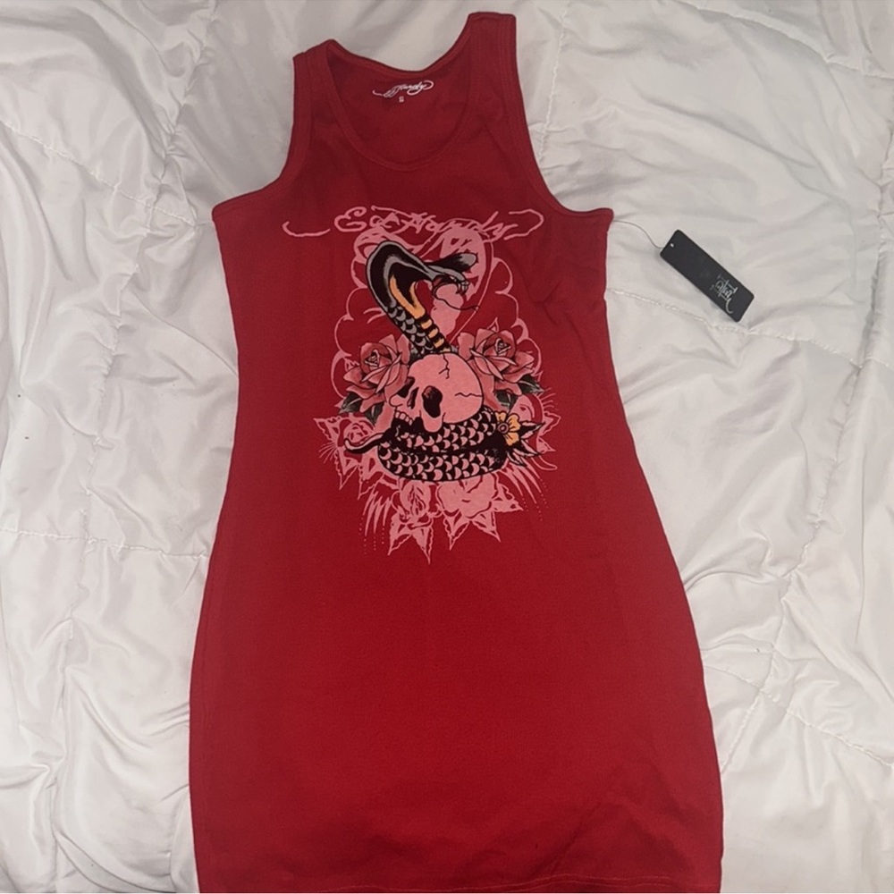 Red Ed Hardy tank dress 🫧 Small
